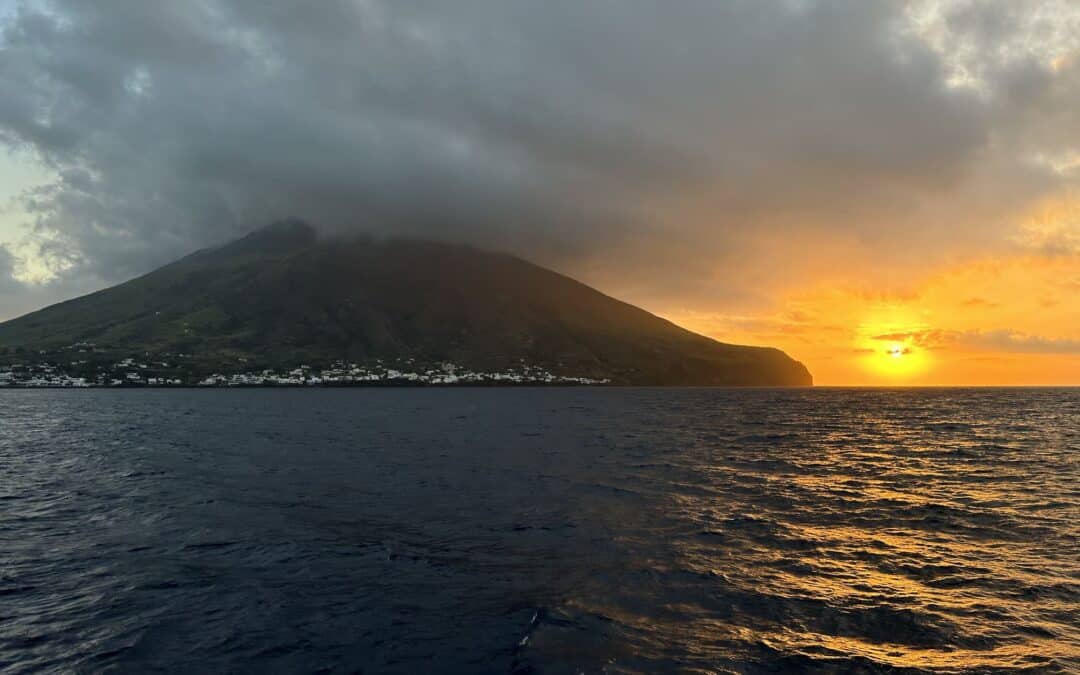 Ondergaande zon stromboli