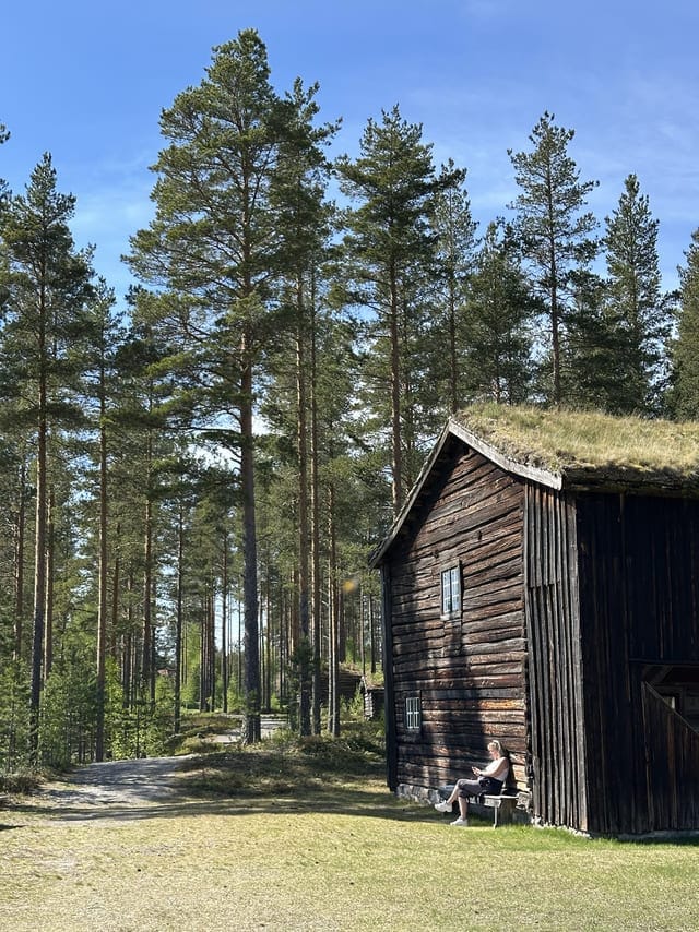 Houten boshuis in het skogmus museum. www.Skogmus.no