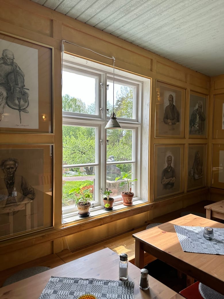 Restaurant in het Rackstad museum in Arvika Noorwegen. 