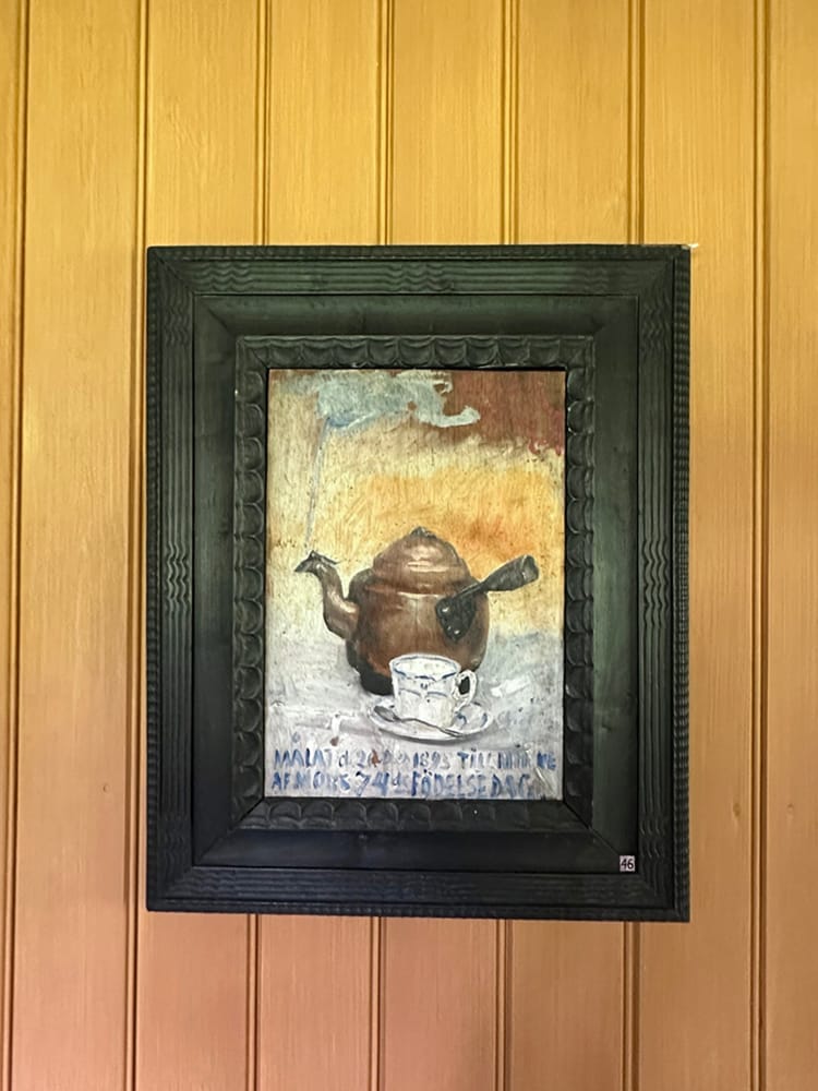 Schilderij door Gustaf Fjæstad in het Oppstuhage. Arvika Noorwegen. 