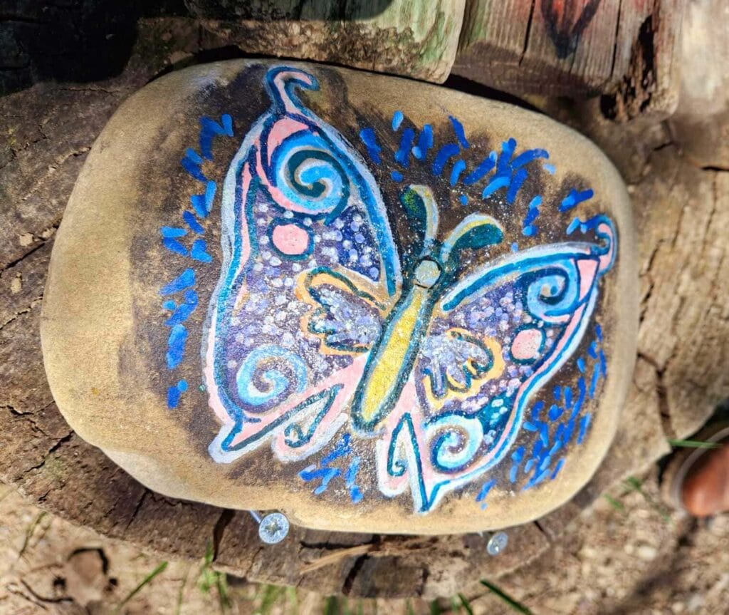 Pad van de Goden - Bologna - Florence - blauwe vilnder op steen