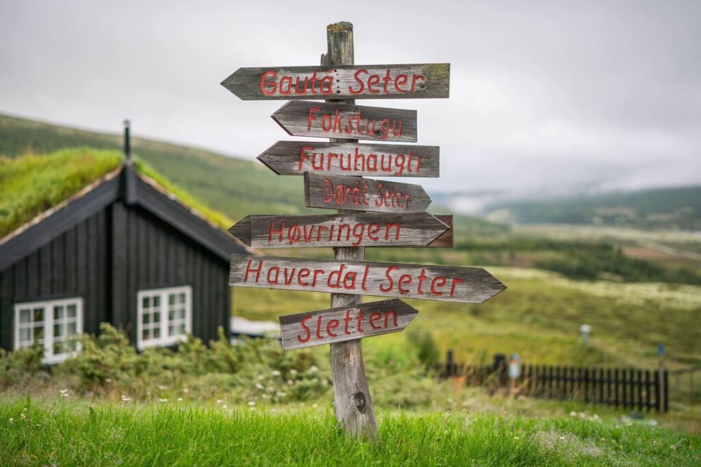 Rondane - DNT Grimsdalshytta bordje route