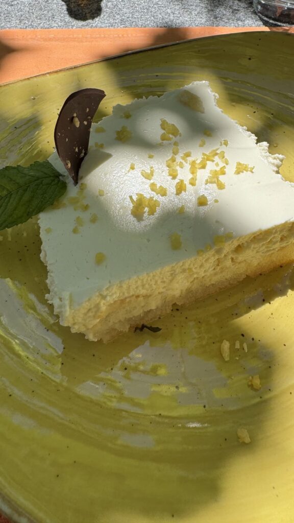Valle maggia - lunch ecohotel cristallina - citroen tiramisu