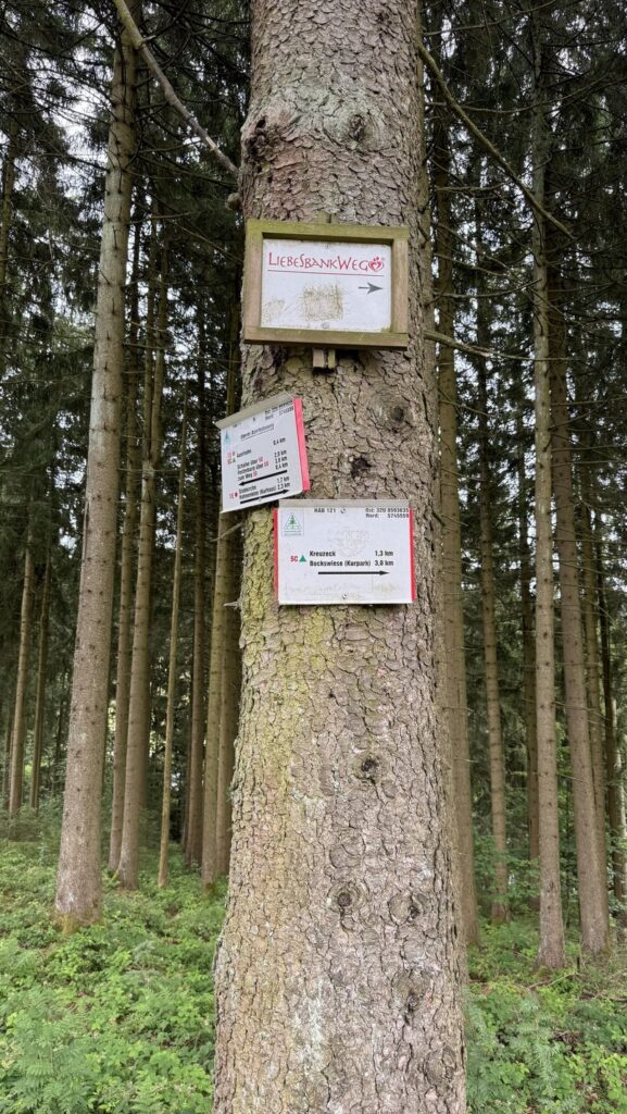 Harz wandelen - liebesbankweg - bordje
