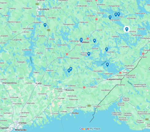 Wandelen Saimaa: de mooiste natuurpaden en nationale parken bij Mikkeli 17 Saimaa op de kaart