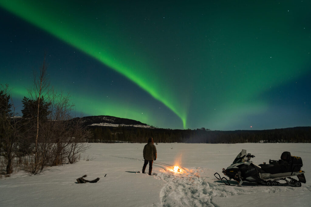Ytterhogdal - Northern Lights by Snowmobile