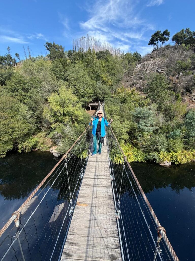 Passadiços do Paiva en Nathalie op lagere hangbrug